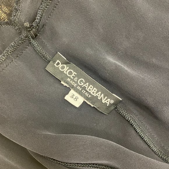 Dolce & Gabbana Black Lace Trim Women's Blouse/Top/Tank - Black - Sz 38 - Picture 6 of 6